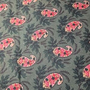 Waverly Screen Print Decorator Fabric 4.5 Yards by 55" WOF Green Pink Paisley